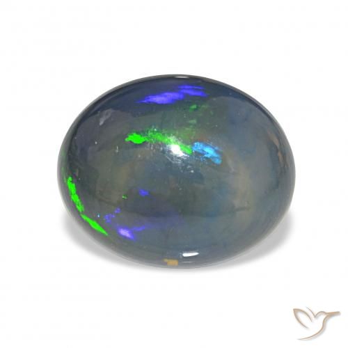 4.13ct 彩色 黑蛋白石 宝石, 椭圆形, 不透明