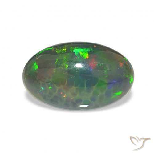 2.64ct 彩色 黑蛋白石, 椭圆形, 不透明