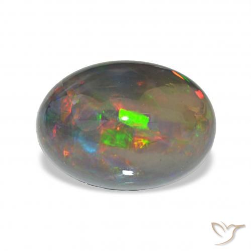 3.96ct 彩色 黑蛋白石 宝石, 椭圆形, 不透明