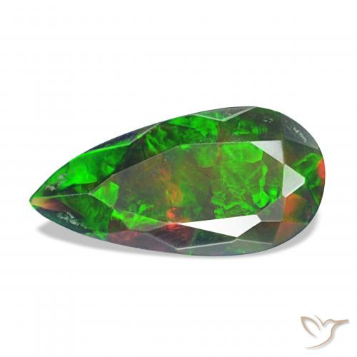 2.04ct 彩色 黑蛋白石, 梨形, 不透明