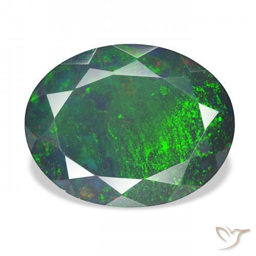 5.15ct 彩色 黑蛋白石, 椭圆形, 不透明