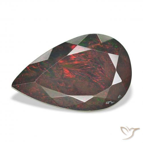 3.10ct 彩色 黑蛋白石, 梨形, 不透明
