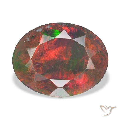 2.66ct 彩色 黑蛋白石, 椭圆形, 不透明
