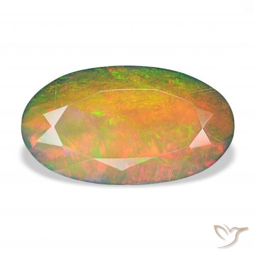 2.66ct 彩色 黑蛋白石, 椭圆形, 不透明