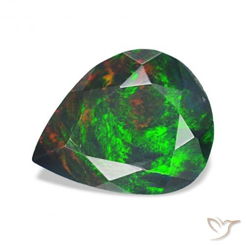 1.13ct 彩色 黑蛋白石, 梨形, 不透明