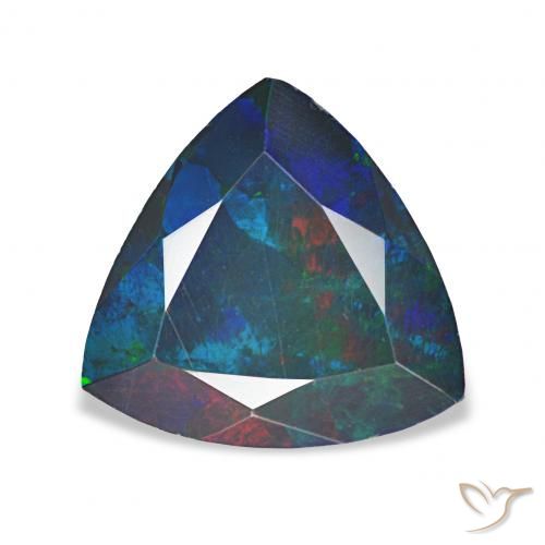 1.16ct 彩色 黑蛋白石, 胖三角形, 不透明
