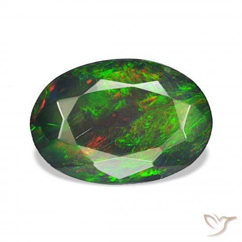 1.48ct 彩色 黑蛋白石, 椭圆形, 不透明
