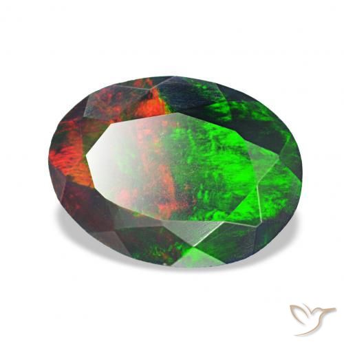 1.07克拉天然黑蛋白石，椭圆形，不透明