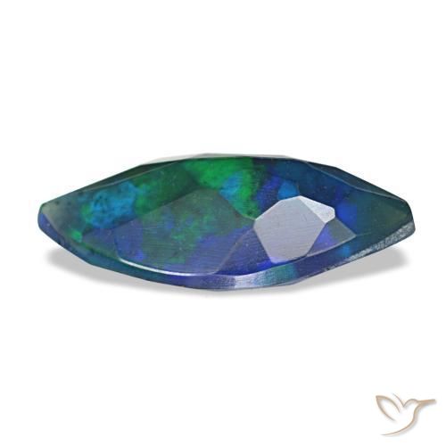 0.96克拉天然多色黑欧泊，马眼形，12.2×5.8毫米，不透明