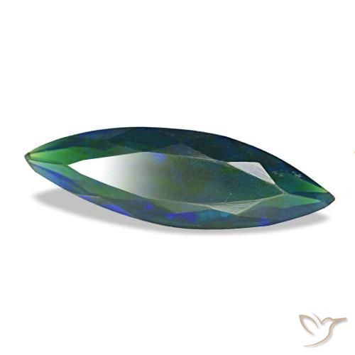 1.81克拉天然多色黑欧泊，马眼形，18.8×5.9毫米，半透明