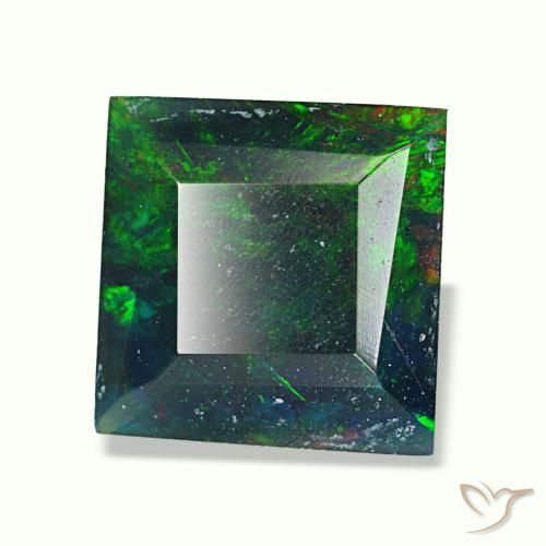 1.57克拉天然多色黑欧泊，方形，8.3×8.1毫米，不透明
