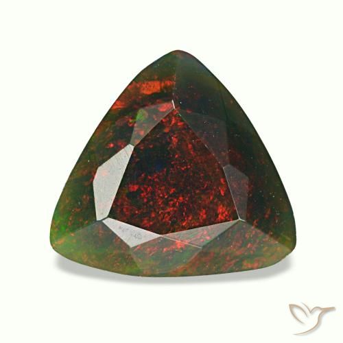 1.27克拉天然多色黑欧泊，三角形，9.7×9毫米，不透明