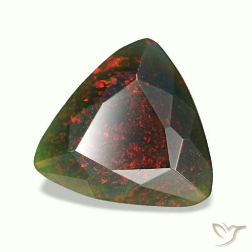 1.27克拉天然多色黑欧泊，三角形，9.7×9毫米，不透明