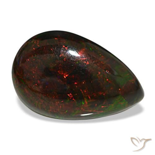 9.50克拉天然多色黑欧泊，梨形，23.1×14.9毫米，不透明