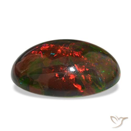 10.81克拉天然多色黑欧泊，椭圆形切割，19.8×14.6毫米，不透明