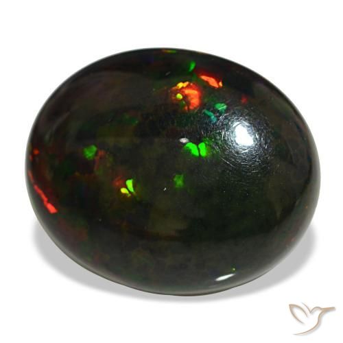 10.08克拉天然多色黑欧泊，椭圆形切割，19.4×15.7毫米，不透明