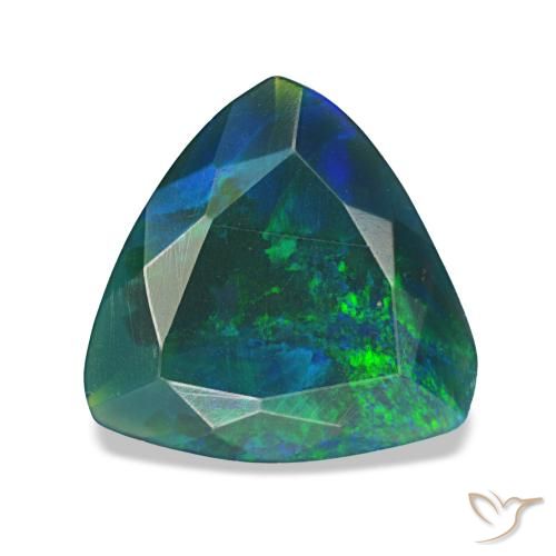 1.18克拉天然多色黑欧泊，三角形，9.2×9毫米，不透明