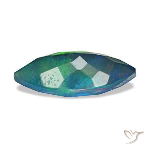 1.94克拉天然多色黑欧泊，马眼形，14.7×7毫米，半透明