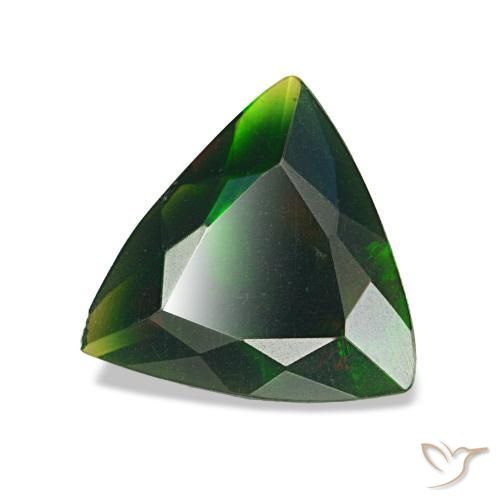 0.85克拉天然多色黑欧泊，三角形，9.1×8.3毫米，不透明