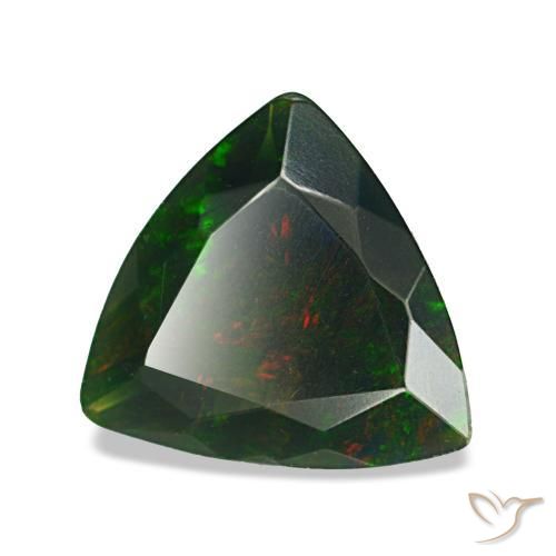 1.19克拉天然多色黑欧泊，三角形，9.3×8.9毫米，不透明