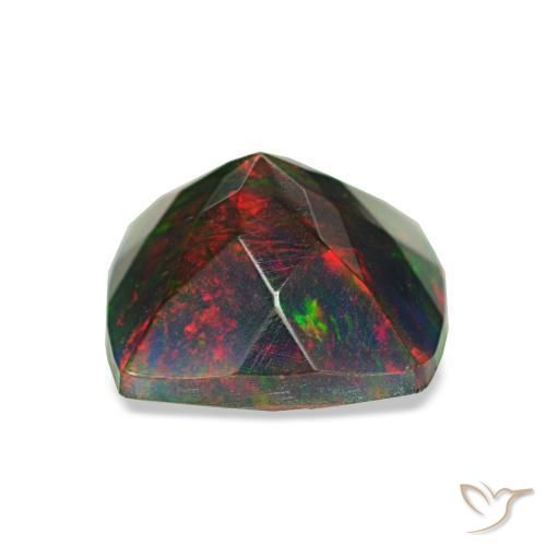 1.45克拉天然多色黑欧泊，垫形剪裁，8.2×7.9毫米，不透明