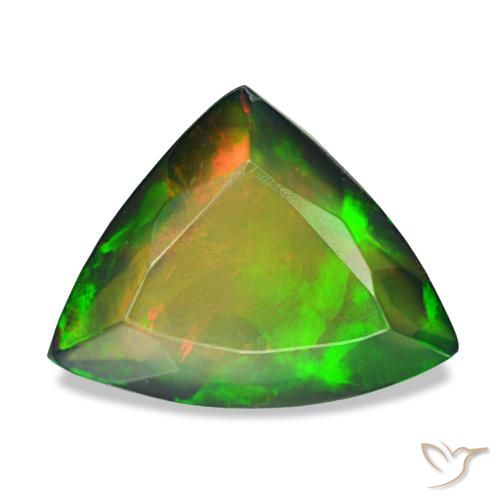 2.87克拉天然多色黑欧泊，三角形，12.9×10.1毫米，半透明