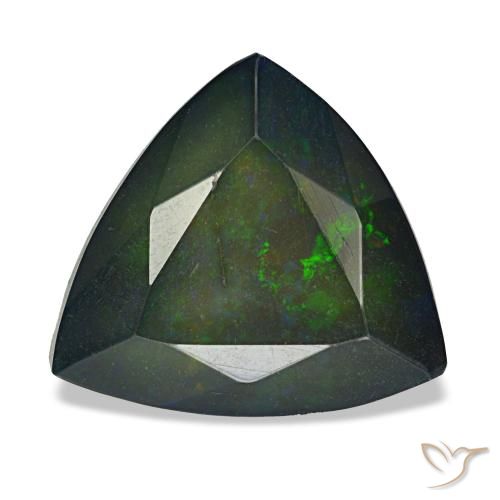 2.57克拉天然多色黑欧泊，三角形，11.2×10.2毫米，不透明