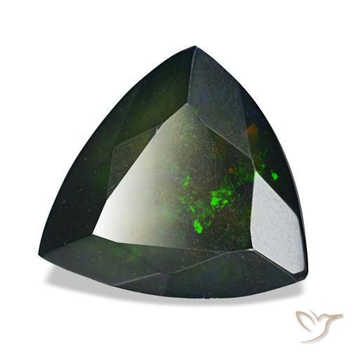 2.57克拉天然多色黑欧泊，三角形，11.2×10.2毫米，不透明