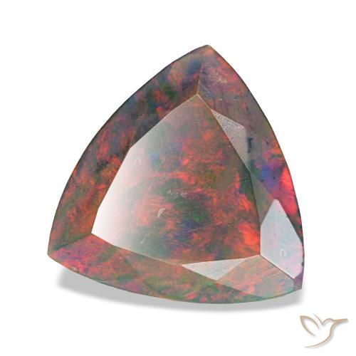 1.94克拉天然多色黑欧泊，三角形，10.6×10.3毫米，不透明