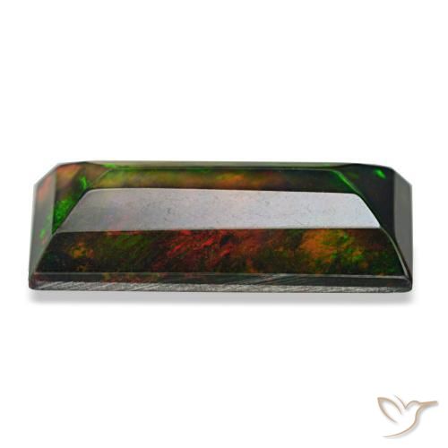 3.89克拉天然多色黑欧泊，长方形切工，10.8×7.2毫米，不透明