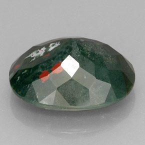 16.97克拉天然绿色血石，椭圆形切割，19.9×15.8毫米，不透明