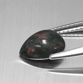1.42克拉天然鸡血石，梨形，不透明