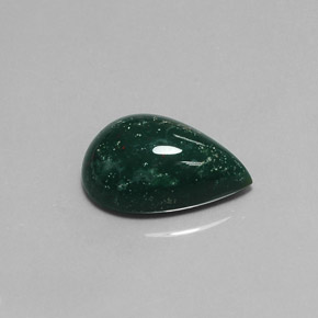 9.87克拉天然绿色血石，梨形，18.4×12.3毫米，不透明