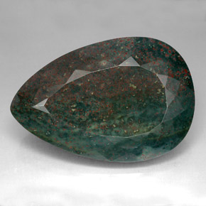 214.05克拉天然绿色血石，梨形，53.3×36毫米，不透明