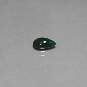 0.72克拉天然绿色血石，梨形，8.4×5.1毫米，不透明