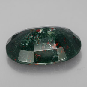 18.48克拉天然绿色血石，椭圆形切割，22.5×17毫米，不透明