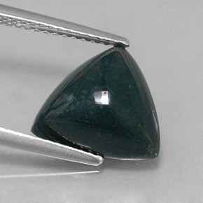 3.97克拉天然绿色血石，三角形，11.7×11毫米，不透明