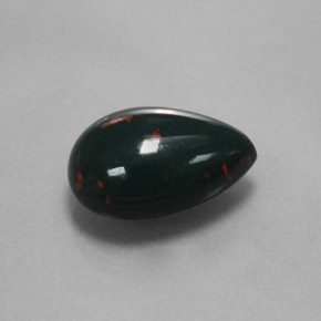 3.23克拉天然绿色血石，梨形，12×8.3毫米，不透明