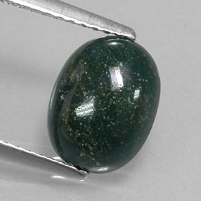 2.17克拉天然绿色血石，椭圆形切割，10×7.8毫米，不透明