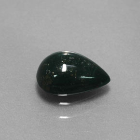 0.70克拉天然绿色血石，梨形，7.5×5.6毫米，不透明
