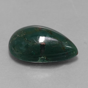 3.49克拉天然绿色血石，梨形，13.9×9毫米，不透明