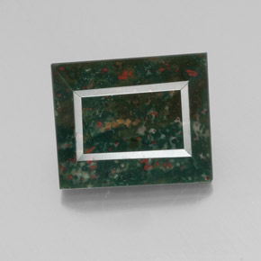 23.16克拉天然绿色血石，长方形切工，19.1×15.9毫米，不透明