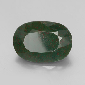 13.32克拉天然绿色血石，椭圆形切割，18.8×13.1毫米，不透明
