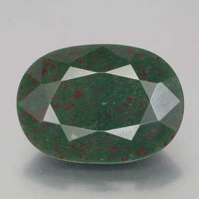 7.00克拉天然绿色血石，椭圆形切割，14.5×11.1毫米，不透明