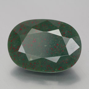 7.00克拉天然绿色血石，椭圆形切割，14.5×11.1毫米，不透明