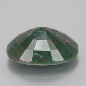 7.00克拉天然绿色血石，椭圆形切割，14.5×11.1毫米，不透明