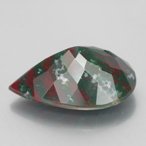7.95克拉天然绿色血石，梨形，17.8×12毫米，不透明