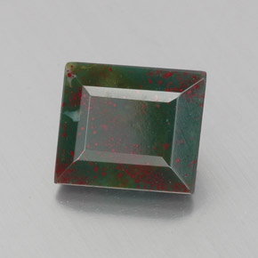1.23克拉天然绿色血石，长方形切工，7×6毫米，不透明