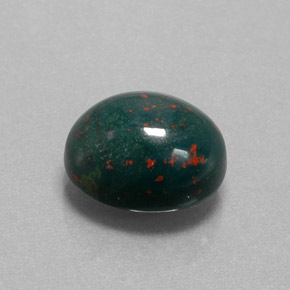 9.64克拉天然绿色血石，椭圆形切割，14.3×11.8毫米，不透明
