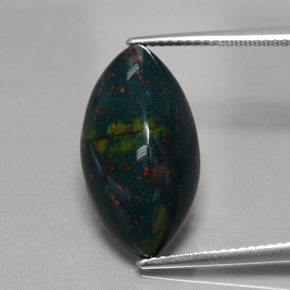 11.82克拉天然绿色血石，马眼形，20.7×11.2毫米，不透明